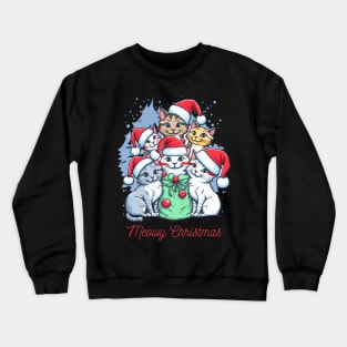 A Meow-rry Christmas Tree Crewneck Sweatshirt